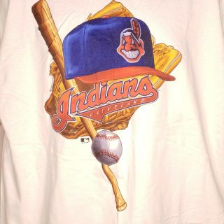 Vintage Sz Xl 1995 Cleveland Indians Chief Wahoo Pro Player T - Shirt Usa Mens