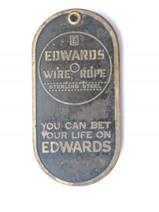 Vintage Edwards Wire Rope Sterling Steel Cable Gauge Measures 1/2 To 1 - 1/4 Inch
