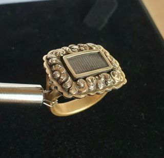 Antique Georgian Victorian Mourning Ring Brooch Conversion C.  1830