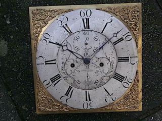 C1760 8 Day Longcase Grandfather Clock Dial Movement 12 1/4 Inch Jn Dobbie Of