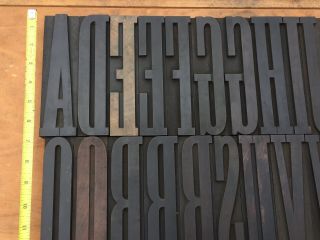 Large 6”,  Antique Page Clarendon Wood Letterpress Print Type Block A - Z Letters 2