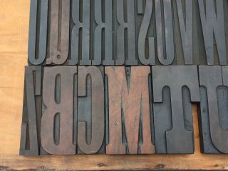 Large 6”,  Antique Page Clarendon Wood Letterpress Print Type Block A - Z Letters 3