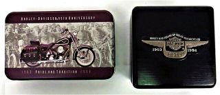 Harley - Davidson 95th Anniversary Pocket Watch And Playing Cards
