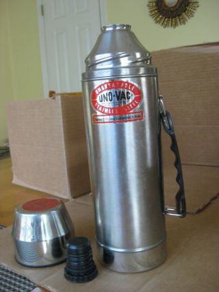 Vintage Uno - Vac 1 Quart Unbreakable Stainless Steel Thermos 270