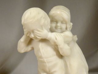 Antique Carved Marble Statue of Boy & Girl - 59285 2
