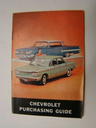 Vintage 1960 Chevrolet Purchasing Guide Booklet Purchasing Agents Contact Info