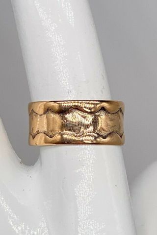 Antique Victorian 1890s 8mm 14k Yellow Gold Eternity Band Cigar Ring Sz 6