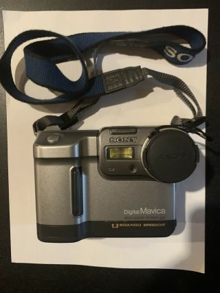 Vintage Sony Mavica Mvc - Fd88 1.  3mp Digital Camera - Metallic Gray Good/tested