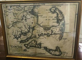 1795 Cape Cod Map By Samuel Lewis Lg Healy & Sons Boston Print Framed