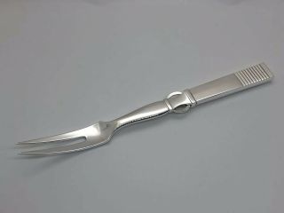 Georg Jensen Parallel Sterling Silver 2 - Tine Meat Serving Fork 8 7/8”