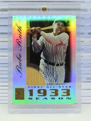 2003 Topps Tribute Perennial All Star Babe Ruth Game Bat Relic Yankees U18