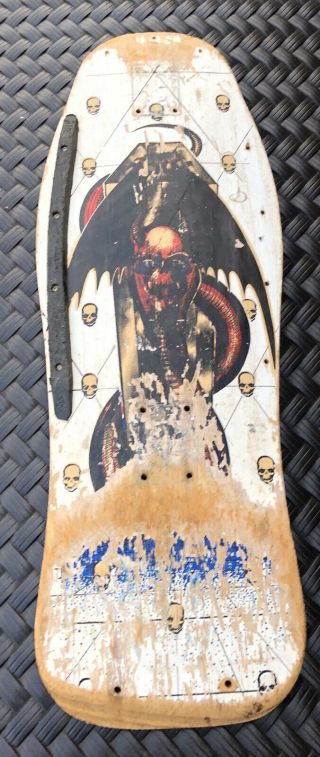 Vintage 1980s Skateboard Deck Unknown Graphic Powell Madrid Vision