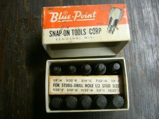 Set Of 10 Vintage Blue Point Wedge Pruf - Extractors By Snap On Tool Guc Look