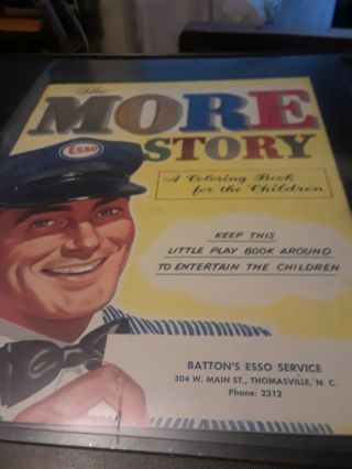 Vintage Batton.  S Esso Gasoline Coloring Book For Kids