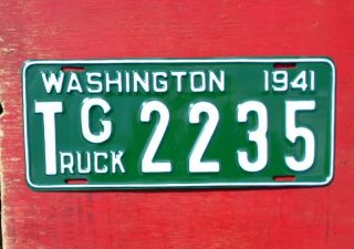 1941 Washington Restored Truck G 2235 Clark Co.  License Plate