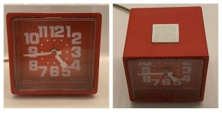 Vtg 1970’s Westclox Cube Dialite Space Age Mod Mcm Clock Kartell Panton Modern