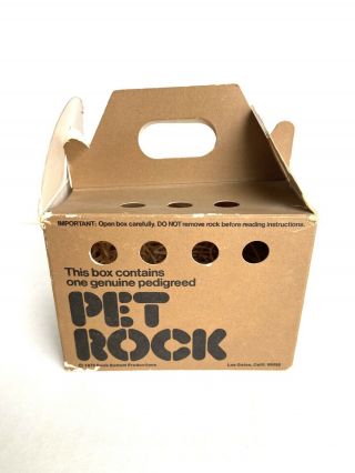 Vintage 1975 Pet Rock With Rock,  Box,  And Bedding