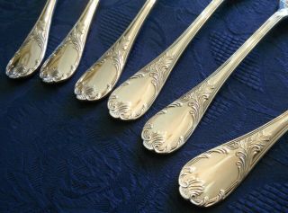 6 Christofle France Marly Silverplate Entremet Lunch Forks 6 3/4 