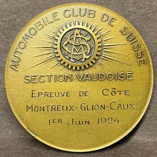 Lovely Automobile Club de Suisse Medal Bronze Medal 1924 Huguenin 2