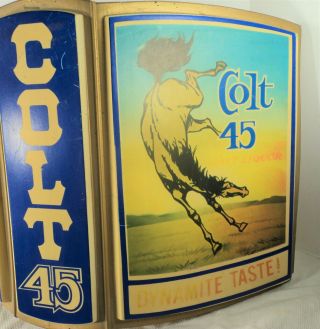 Vtg 60s Colt 45 Malt Liquor 3d Lighted Beer Bronco Advertising Sign