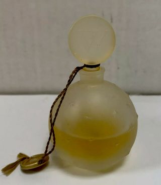 Worth Je Reviens Lalique Perfume Frosted Bottle 1 Oz 30 Ml 3 " Bottle Vintage