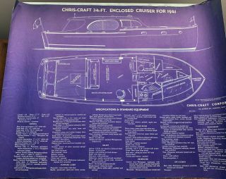 Nos 1940 Chris Craft Blueprint For A 1941 34 