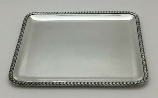French 950 Solid Sterling Silver Business Calling Card Jewelry Stick Pin Tray