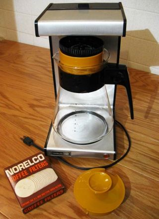 Vintage Norelco Hd5135 Electric 12 Cup Drip Coffee Maker W/ Filters