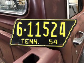Antique Washington County Tennessee License Plate Tag Tenn State Shape Tn 1954