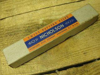 Vintage Nos Nicholson X F No.  0 Round Handle Needle File Assortment Of 12