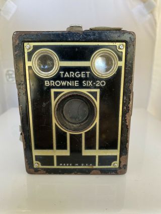 Vintage 1940s Kodak Brownie Target Six - 16 Art Deco Box Camera