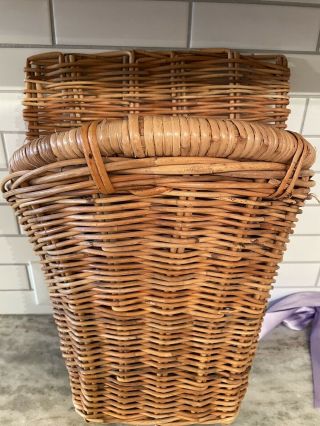 Vintage Wall Hanging Wicker Basket Decorative Willow Pocket Basket Plant Holder 2
