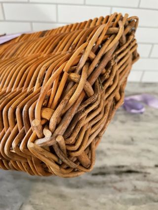 Vintage Wall Hanging Wicker Basket Decorative Willow Pocket Basket Plant Holder 3