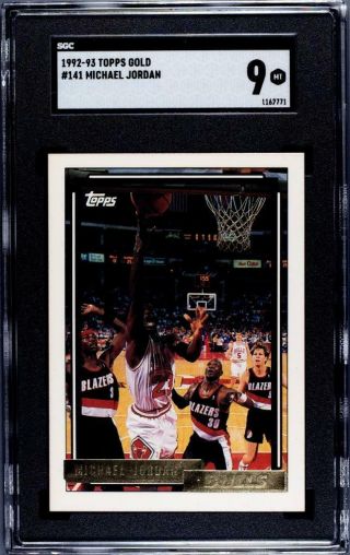 Michael Jordan Chicago Bulls Last Dance Psa 1992 Topps Gold 141 Rare Sgc 9