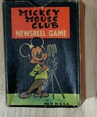 Vintage 1955 Mickey Mouse Club Newsreel Game Russell Co.  Disney Green