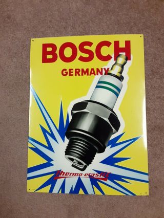 Vintage Bosch Germany Thermo Elastic Spark Plug Sign - 19.  5 " X 14.  5 "