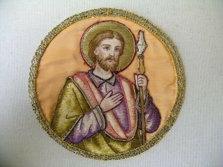 Antique Vestment Applique Saint Thomas The Apostle Gold Brocade (metallic)