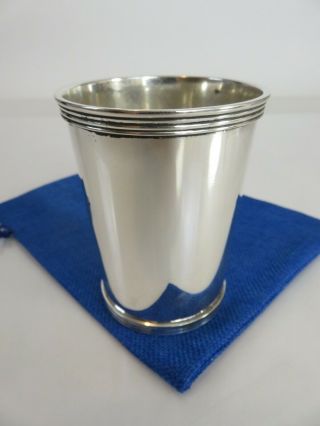 International Sterling Silver Kentucky Julep Cup & Pouch,  C1940s