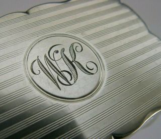 Quality English Sterling Silver Engine Turned Snuff Box 1923 Antique