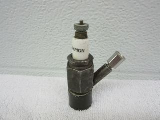Vintage Antique Champion Needle Primer Priming Cup Spark Plug Collectible Dp