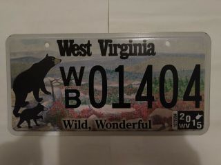 West Virginia License Plate Black Bear Wildlife Wild Wonderful Wva Wv 1404