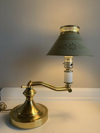 Vintage Brass And Metal Small Desk Lamp