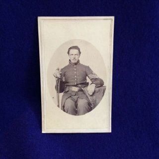 Antique Cdv Identified Civil War Illinois 42nd Regiment Charles Stone