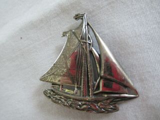 Vintage Danecraft Sterling Silver Sail Boat Pin