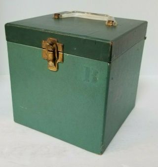 Vintage Green Amfile Platter - Pak 45 Rpm Record Holder Carry Case Box