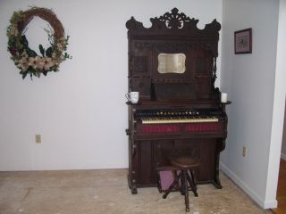Antique Pump Organ & Stool.  $190 Or.