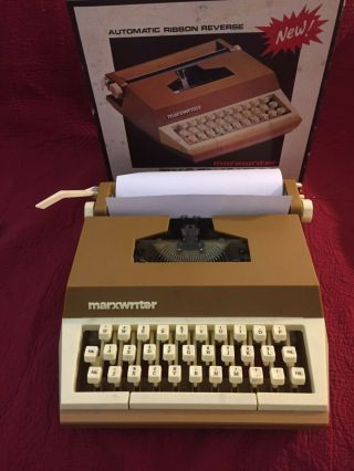 Vintage Marx Toys 1977 Marxwriter Typewriter With Box.  Ribbon Is Dry