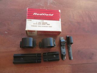 Redfield Standard Rear/extension Front;jr/sr Scope Mount Rings; 1 Pair 1 " Split
