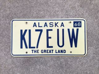 1968 - Alaska - Amateur Ham Radio Operator - License Plate