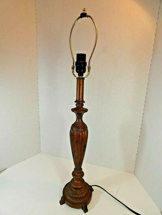 Vintage Victorian Style Elegant Tall Table Lamp 27 " High Bronze Crackle Finish 4